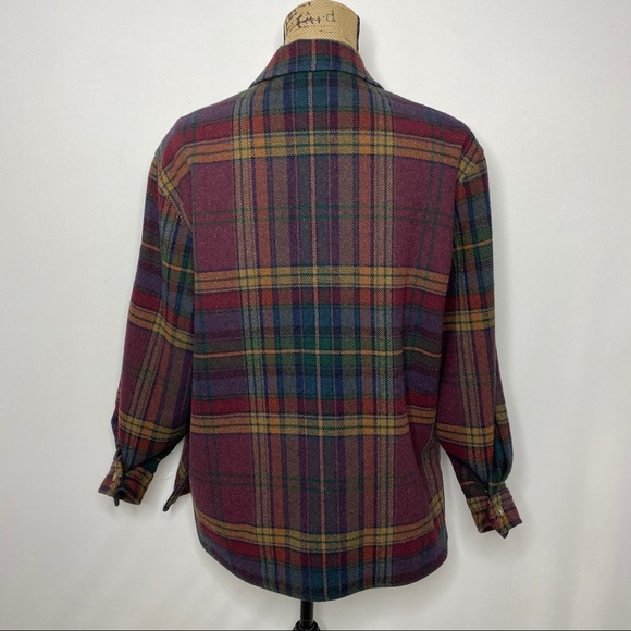 Talbots VTG Plaid Wool Coat - Picture 6 of 8